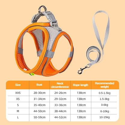 Shedaway Puppy Harness Set Dog Accessories Adjustable Puppy and Cat Harness Vest French Bulldog Chihuahua Small Dog Collar Pet Leash Dogs